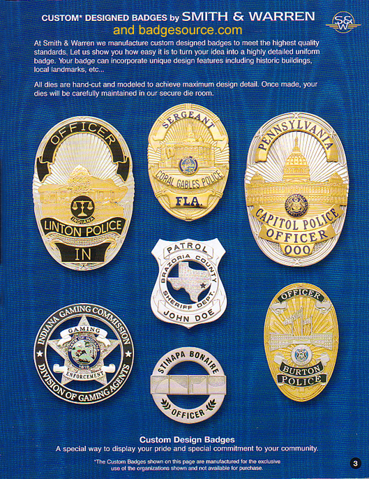 Custom die police and fire badges