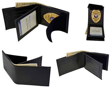 Bi-fold badge wallet