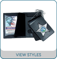 Badge cases with flip-out functionality