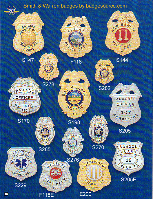 Smith & Warren Badge Catalog 85a Smaller badges