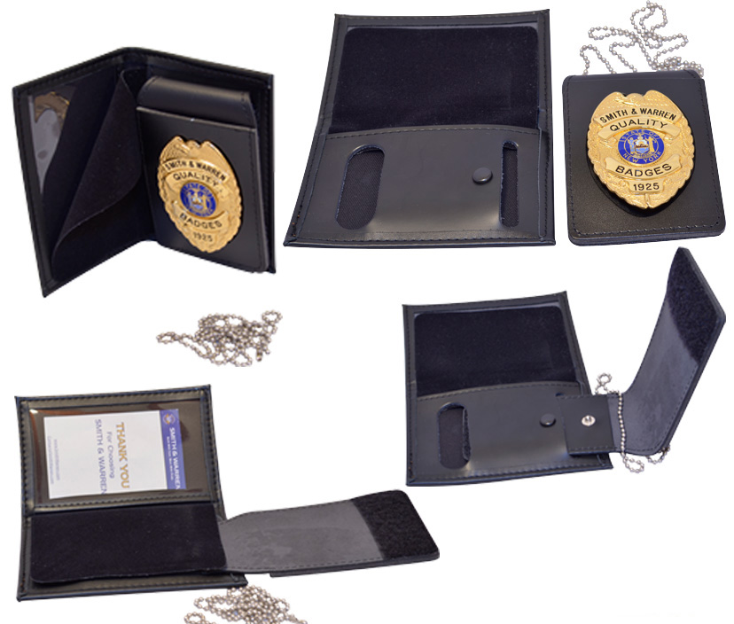 Model 1004F / 1005F Four-in-one 4 in 1 dress leather badge and ID case with neck chain 4 IN 1 DUTY LEATHER BADGE & ID CASE