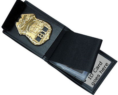 Model 102, Badge and ID Notepad style with money pocket Notepad style badge wallet