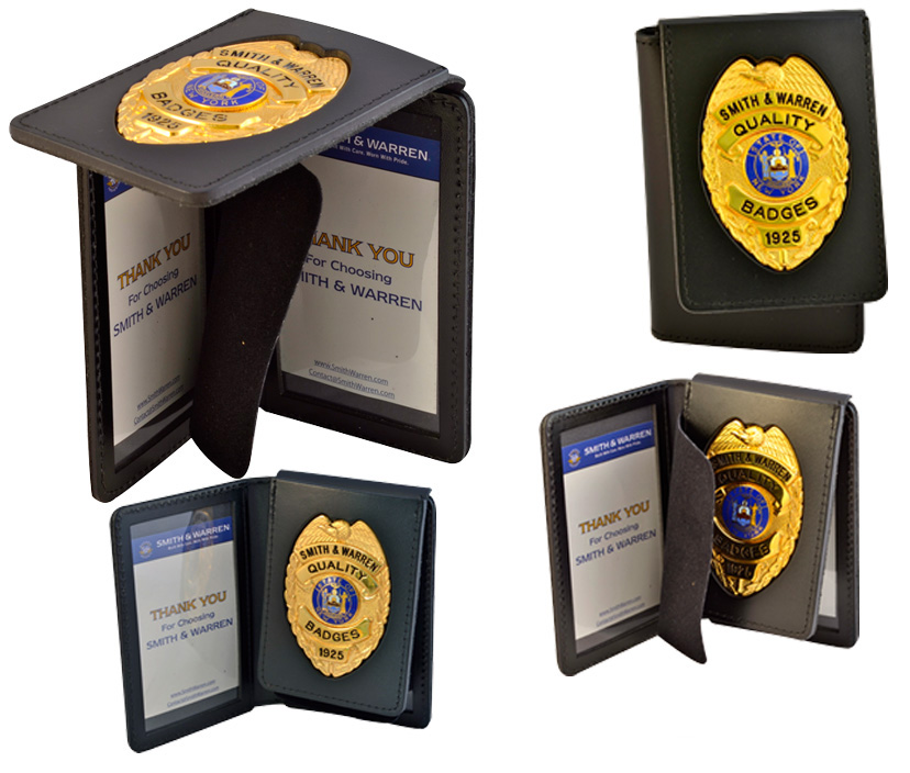 Model 852 - Flip out badge case with double ID windows DUTY LEATHER FLIP OUT BADGE CASE w/ DOUBLE ID
