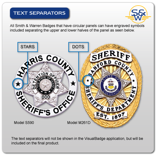 Text separators on badges